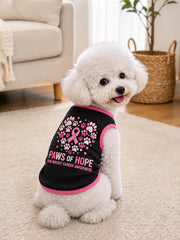 Paws Of Hope For Breast Cancer Awareness Pattern Pet Sleeveless Vest gracestitchs