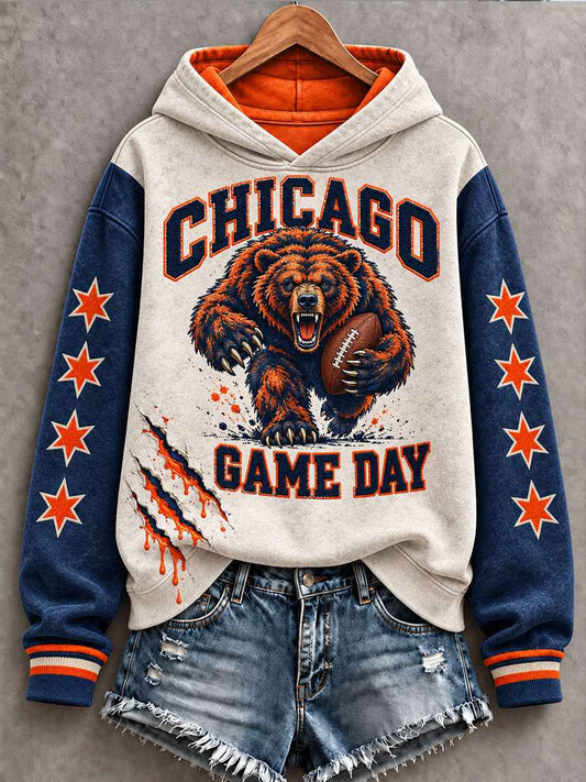 Women's Chicago Football Lover Printed Sweatshirt