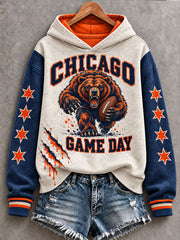 Women's Chicago Football Lover Printed Sweatshirt gracestitchs