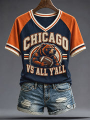 Women's Chicago Football Lover Printed T-shirt gracestitchs