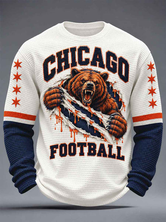 Men's Chicago Football Lover Printed Waffle Tops