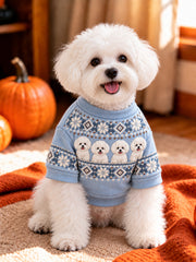 Vintage Bichon Frize Dogs Isle Pattern Print Short-Sleeve Shirt (with D-ring) gracestitchs