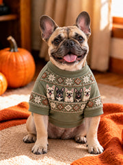 Vintage French Bulldogs Isle Pattern Print Short-Sleeve Shirt (with D-ring) gracestitchs