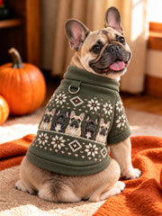 Vintage French Bulldogs Isle Pattern Print Short-Sleeve Shirt (with D-ring) gracestitchs