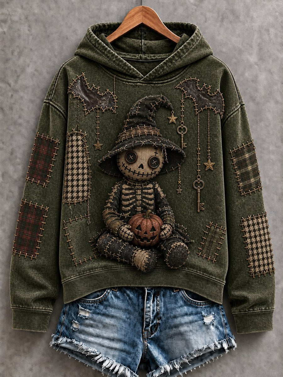 Women's Halloween Creepy Dolls Print Casual Regular Sweatshirt gracestitchs