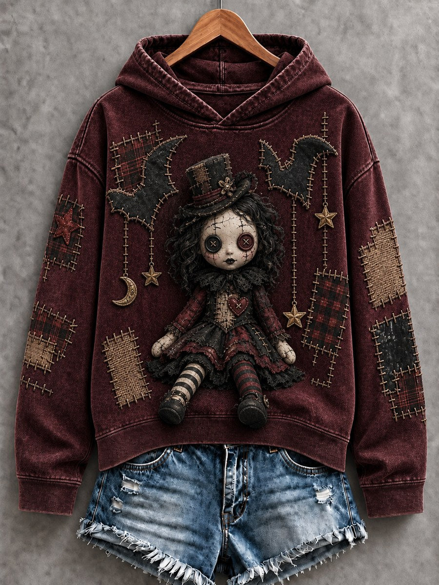 Women's Halloween Creepy Dolls Print Casual Regular Sweatshirt gracestitchs