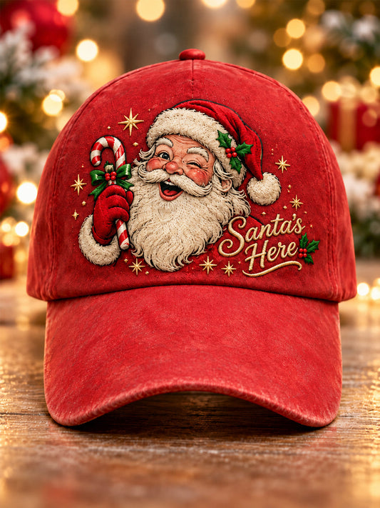 Unisex Christmas Santa Claus Print Hat gracestitchs