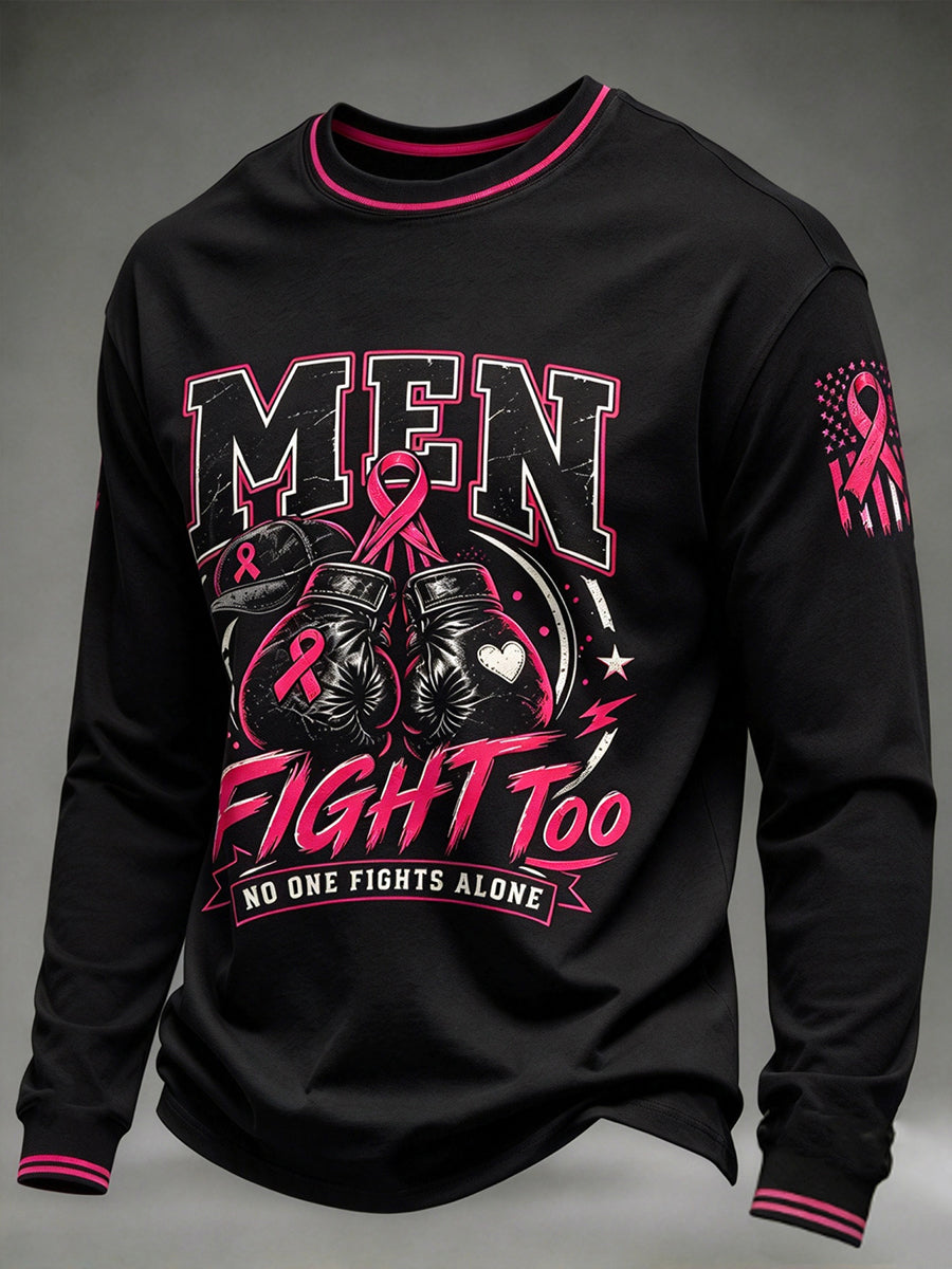Men's Breast Cancer Awareness Real Men Wear Pink Long Sleeve T-Shirt gracestitchs