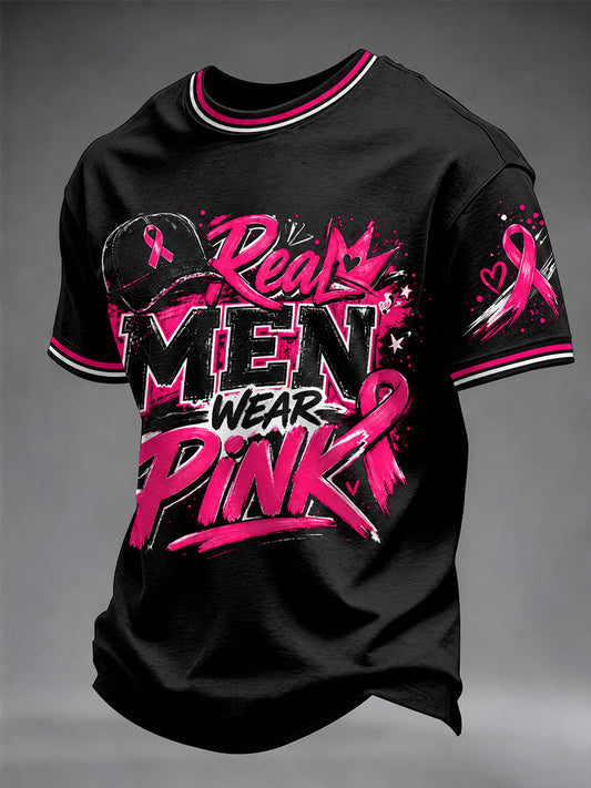 Men's Breast Cancer Awareness I Wear Pink For Her T-shirt gracestitchs