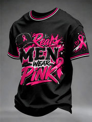 Men's Breast Cancer Awareness I Wear Pink For Her T-shirt gracestitchs