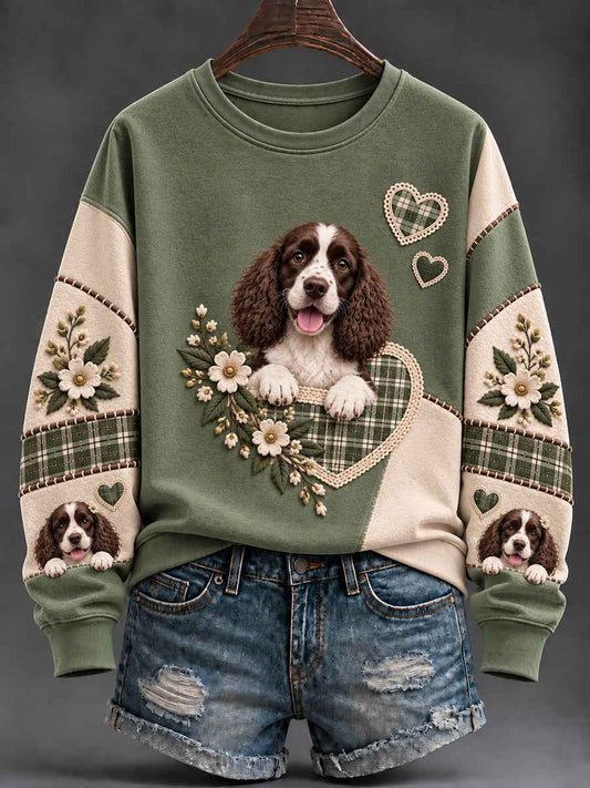 Women's Cute Dog Print Sweatshirt