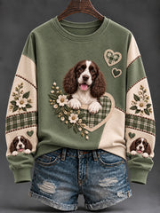 Women's Cute Dog Print Sweatshirt gracestitchs