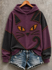 Women's Halloween Patchwork Print Casual Sweatshirt gracestitchs