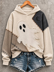Women's Halloween Patchwork Print Casual Sweatshirt gracestitchs