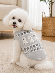 Vintage Poodle Dogs Isle Pattern Print Pet Sleeveless Vest gracestitchs