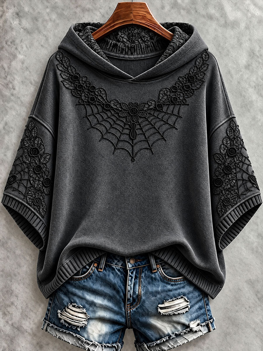 Women's Gothic Halloween Spiderweb Hoodies gracestitchs
