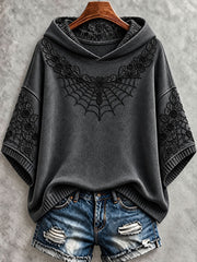 Women's Gothic Halloween Spiderweb Hoodies gracestitchs