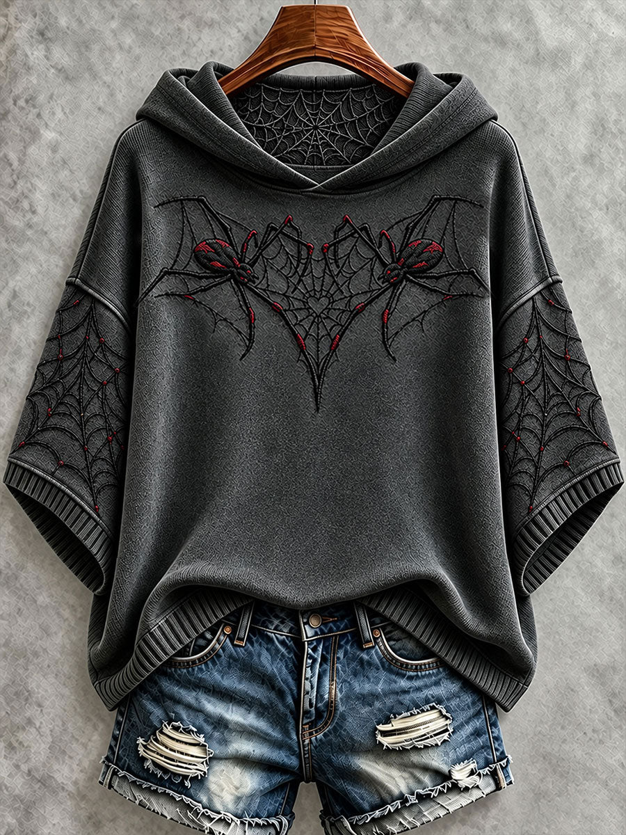 Women's Gothic Halloween Spider Hoodies gracestitchs