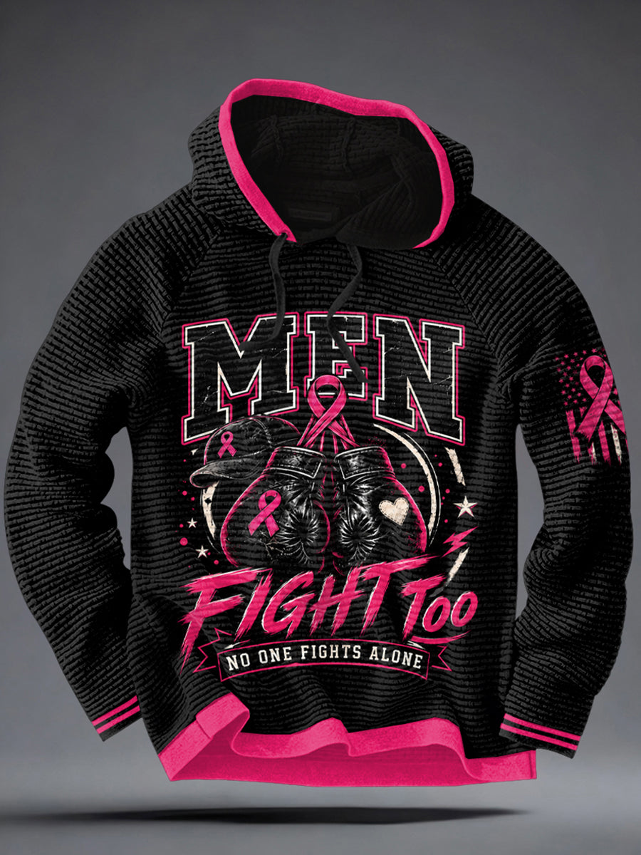 Men's Breast Cancer Awareness Real Men Wear Pink French Terry Hoodie gracestitchs