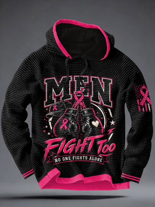 Men's Breast Cancer Awareness Real Men Wear Pink French Terry Hoodie gracestitchs