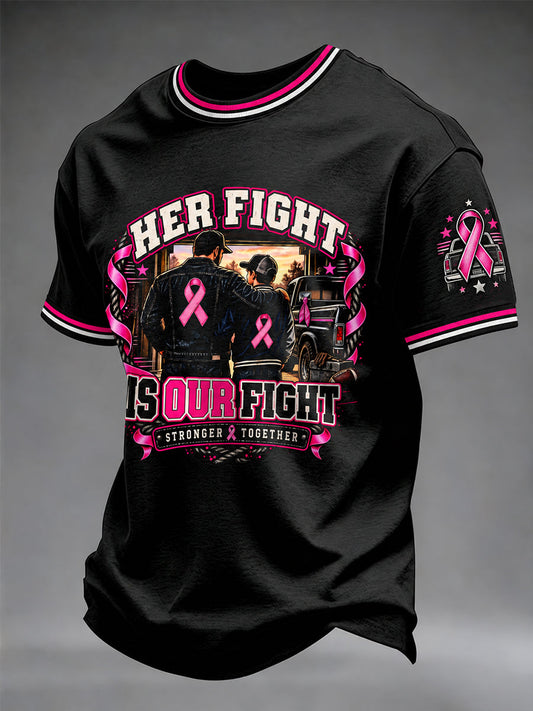 Men's Breast Cancer Awareness I Wear Pink For Her T-shirt gracestitchs