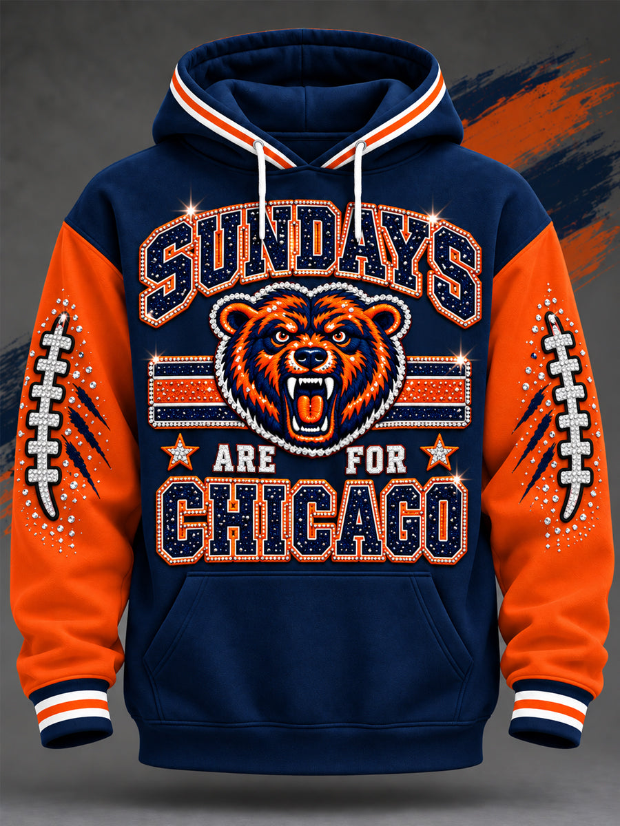 Men's Sundays Are For Chicago Football Gameday Gift For Football Fans Casual Hoodie gracestitchs
