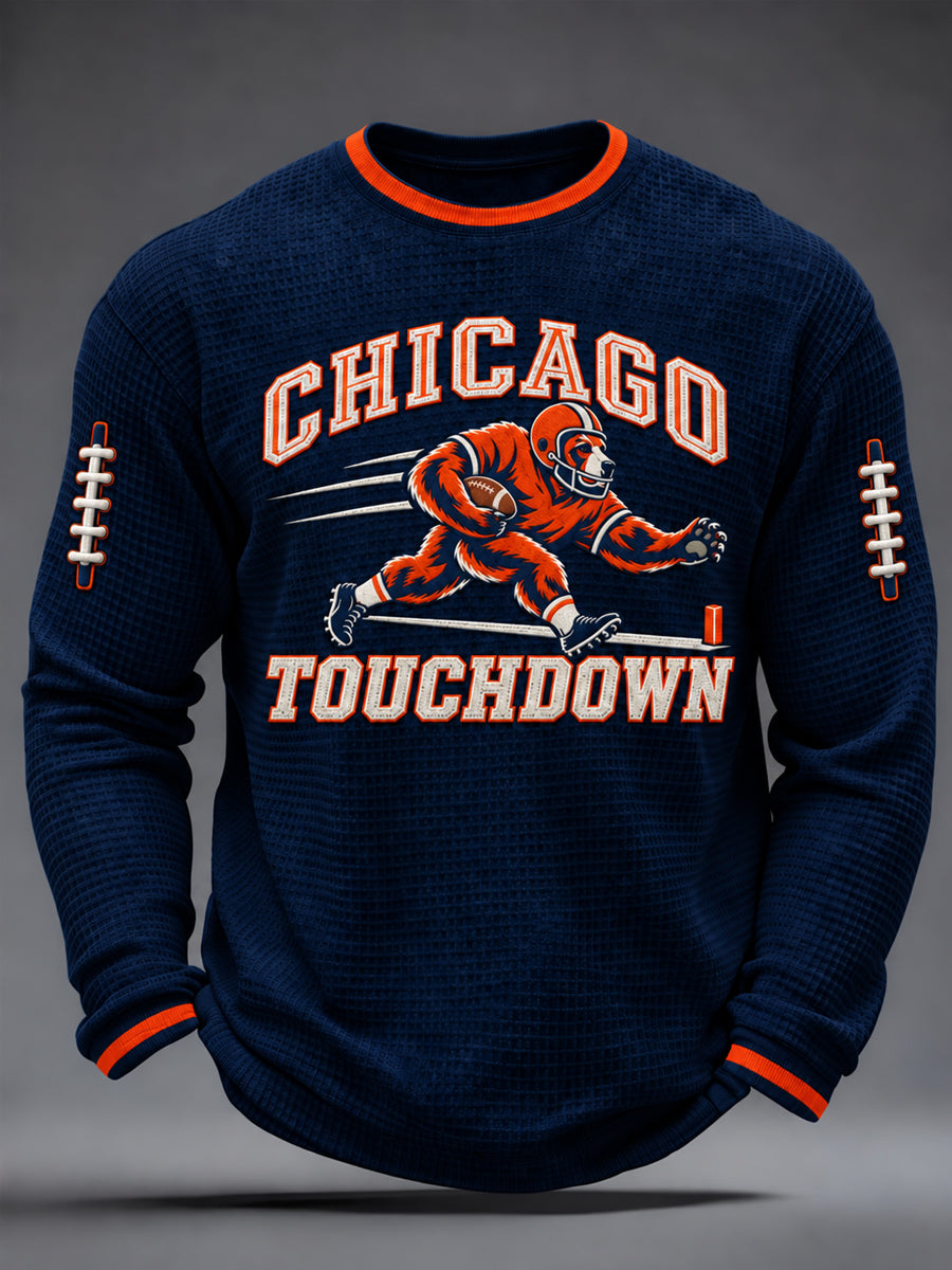 Men's Football Gameday Gift For Football Fans Waffle Long Sleeve T-Shirt gracestitchs