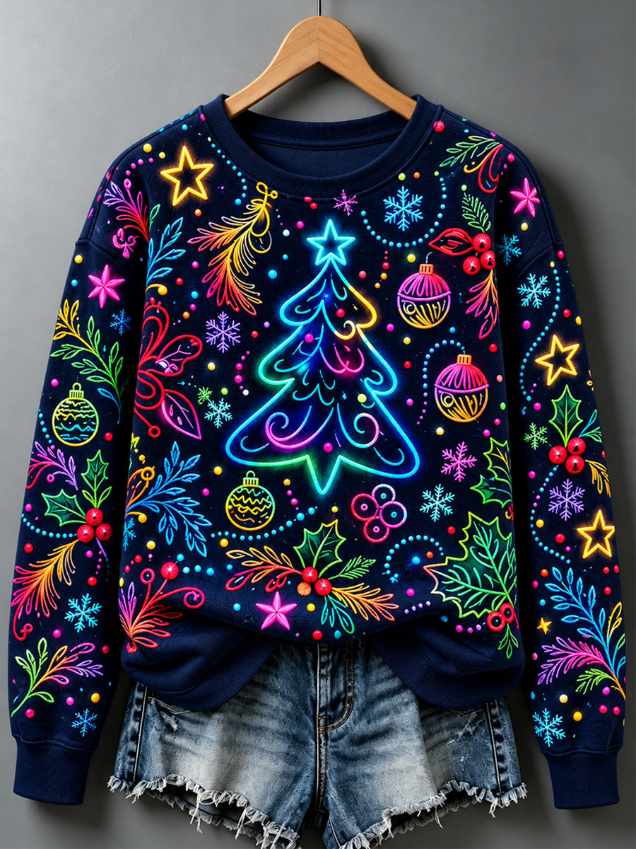 Women's Christmas Print Sweatshirt gracestitchs
