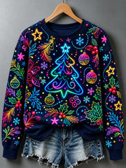 Women's Christmas Print Sweatshirt gracestitchs