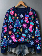 Women's Christmas Print Sweatshirt gracestitchs