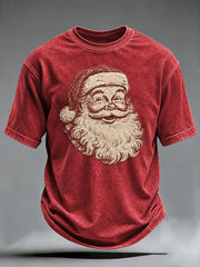 Men's Vintage Santa Claus Christmas Print T-shirt gracestitchs