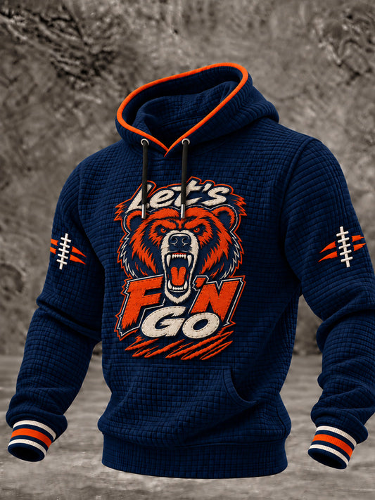 Men's Football Gameday Gift For Football Fans Checkered Cotton Hoodie gracestitchs