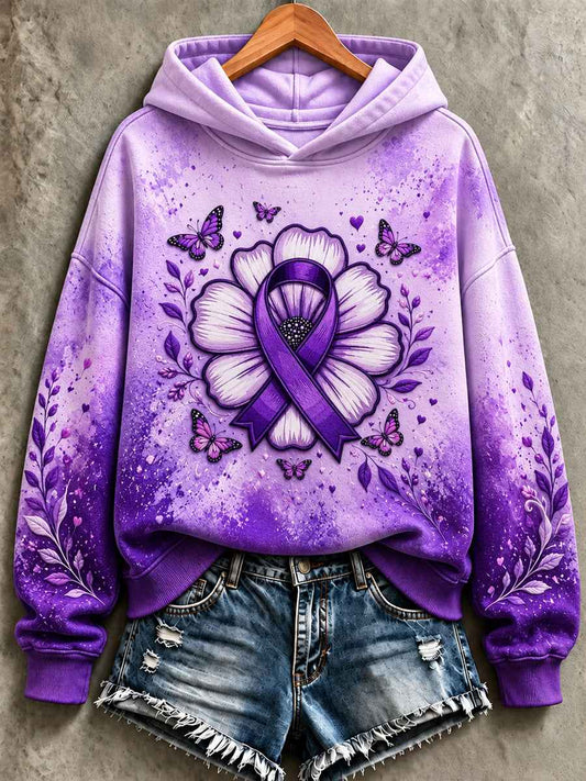 Women's Purple Art Print Sweatshirt
