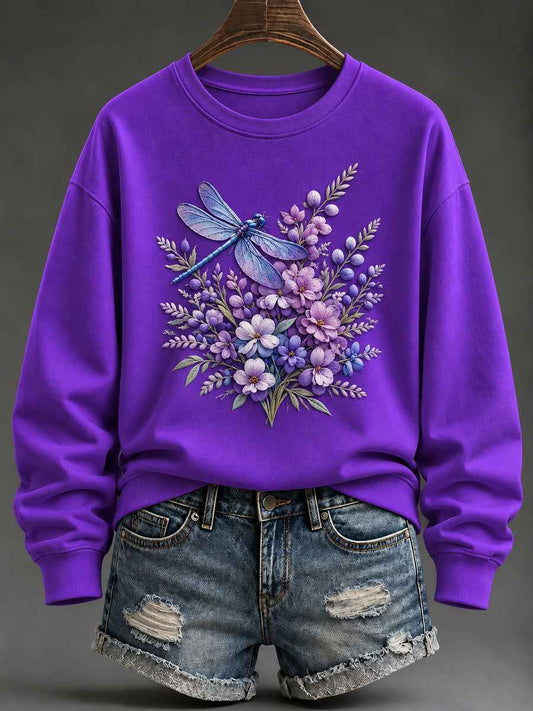 Women's Purple Art Print Sweatshirt