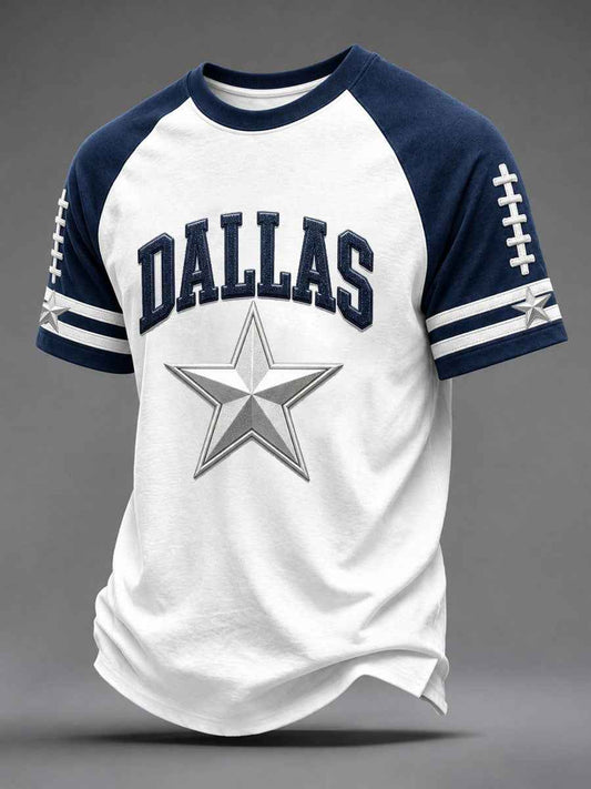 Men's Cowboys Football Fans Lovers Gameday Casual Short Sleeve T-Shirt
