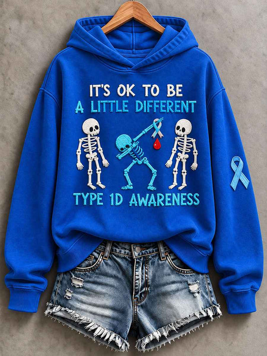 Women'S Diabetes Awareness Print Regular Sweatshirt