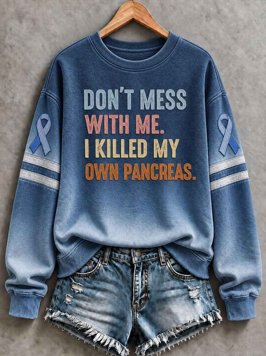 Women'S Diabetes Awareness Print Regular Sweatshirt