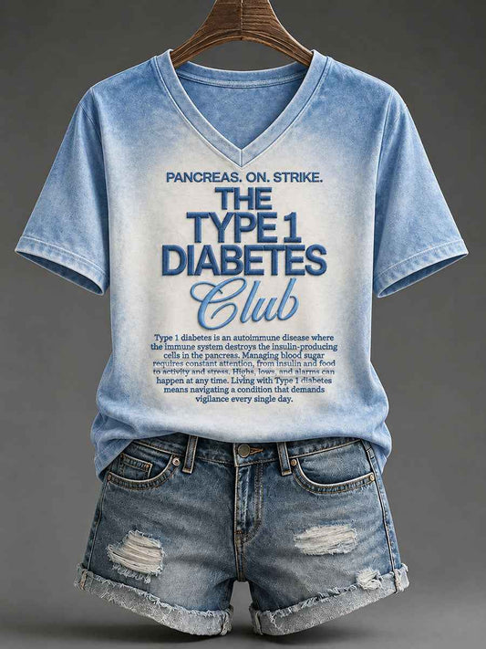 Women'S Diabetes Awareness Print T-shirt