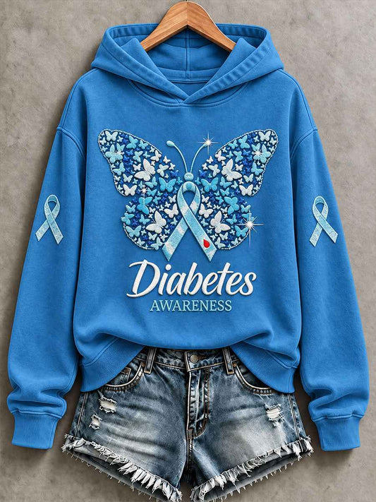 Women'S Diabetes Awareness Print Regular Sweatshirt