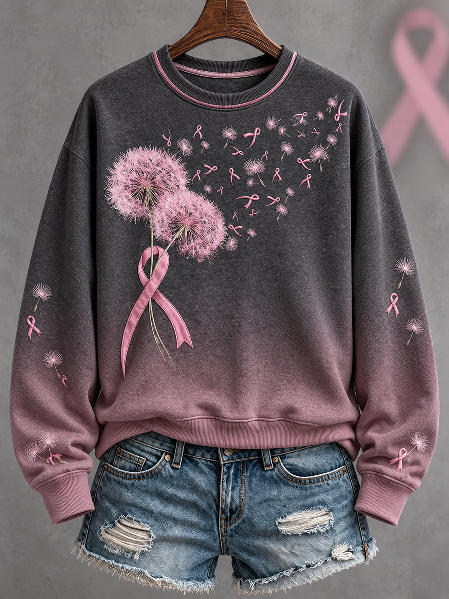 Women's Breast Cancer Awareness Art Printed Sweatshirt gracestitchs