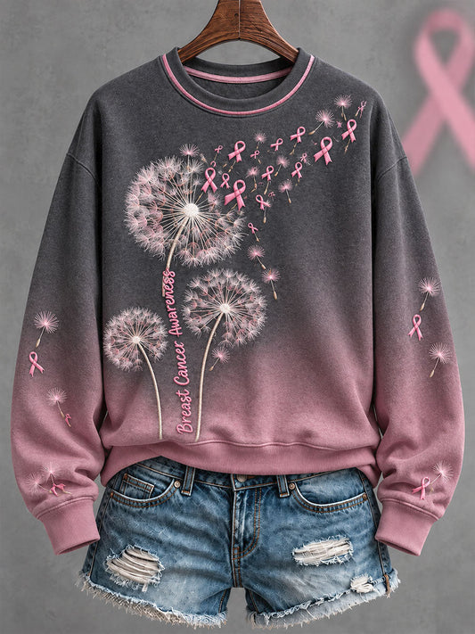 Women's Breast Cancer Awareness Pink Art Printed Sweatshirt gracestitchs