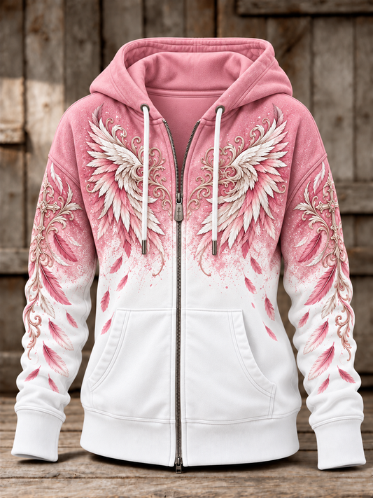 Women's Breast Cancer Zip-Up Hoodie gracestitchs