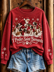 Women's I Prefer Saint Bernards Pattern Causal Regular Sweatshirt gracestitchs