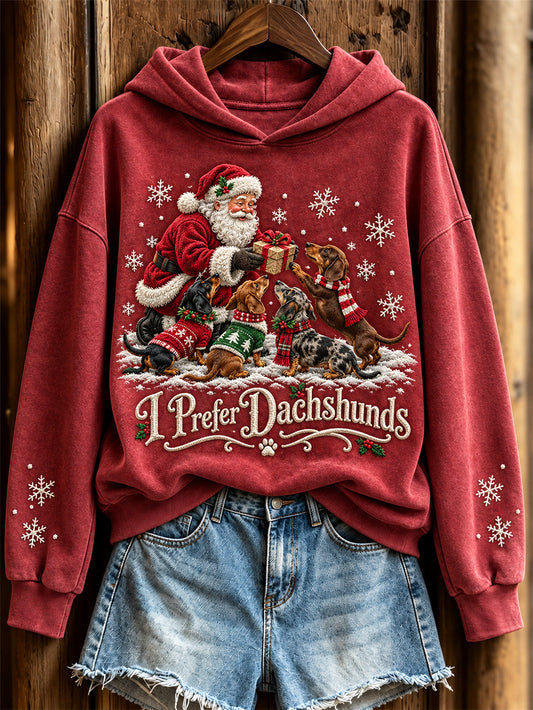 Women's I Prefer Dachshunds Pattern Causal Regular Sweatshirt gracestitchs