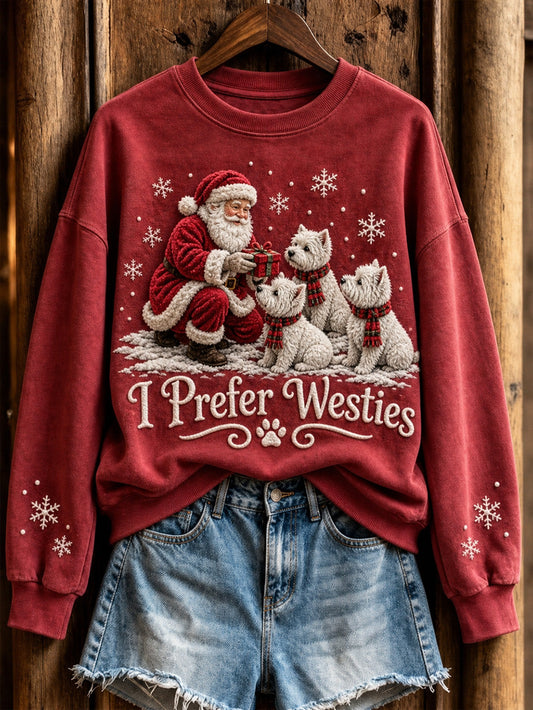 Women's I Prefer Westies Pattern Causal Regular Sweatshirt gracestitchs