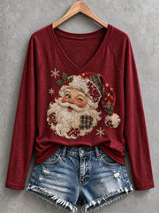 Women's Santa Long-Sleeve T-Shirt gracestitchs