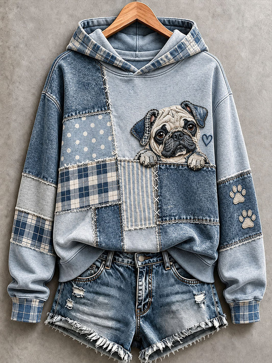 Women's Lovely Pug Hoodie gracestitchs