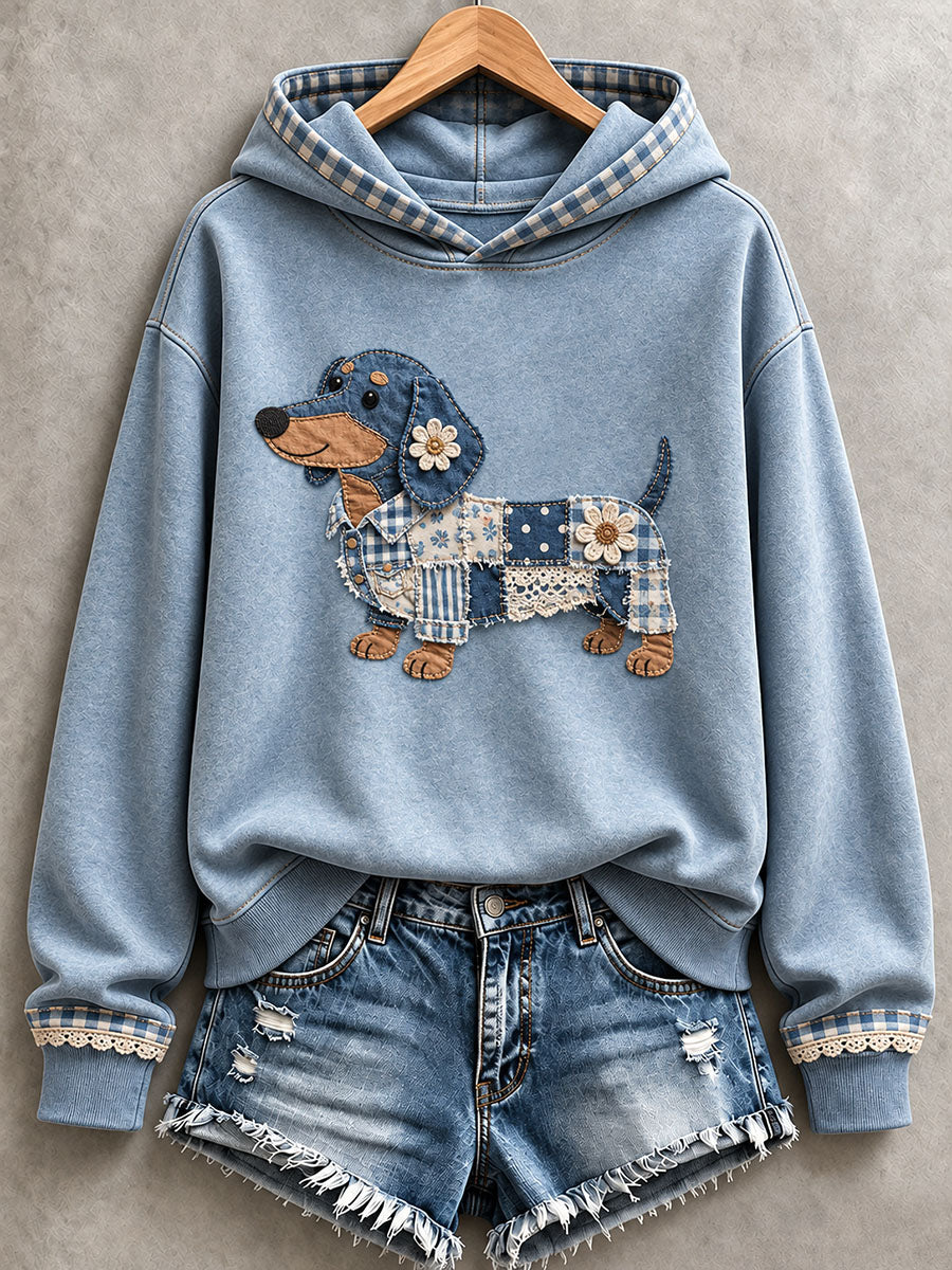 Women's Lovely Dachshund Hoodie gracestitchs