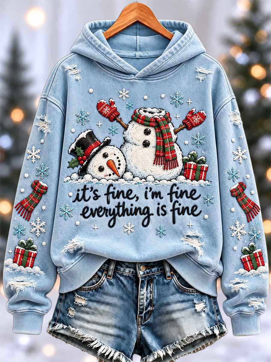 Women's It's Fine I'm Fine Everything is Fine Print Hoodie