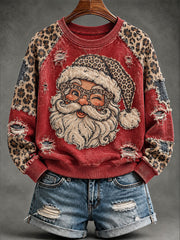Women's Vintage Santa Claus print raglan sleeve sweatshirt gracestitchs